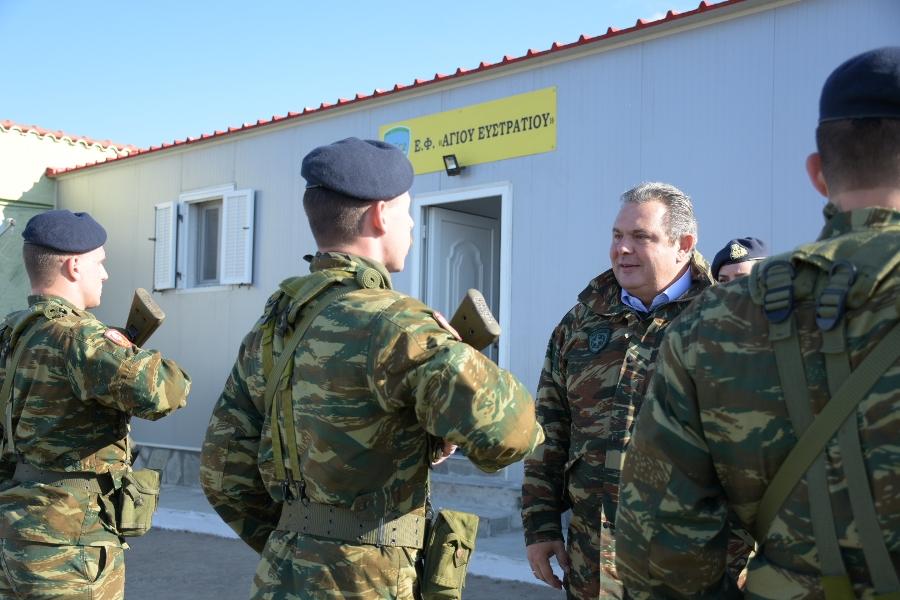 Επίσκεψη ΥΕΘΑ Πάνου Καμμένου σε μονάδες του Στρατού Ξηράς στη Σαμοθράκη, τη Θάσο και τον Άγιο Ευστράτιο και στην 135 Σμηναρχία Μάχης στη Σκύρο
