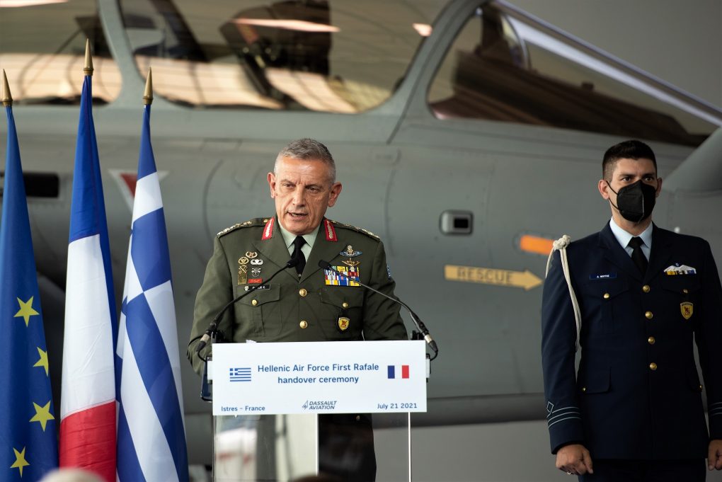 Παρουσία ΥΕΘΑ Νικόλαου Παναγιωτόπουλου στην τελετή παραλαβής του πρώτου μαχητικού αεροσκάφους “Rafale” της Π.Α. στην Ιστρ της Γαλλίας