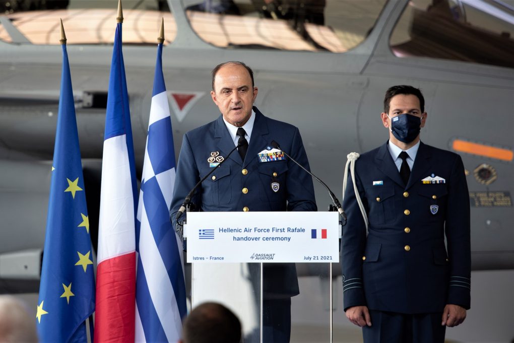 Παρουσία ΥΕΘΑ Νικόλαου Παναγιωτόπουλου στην τελετή παραλαβής του πρώτου μαχητικού αεροσκάφους “Rafale” της Π.Α. στην Ιστρ της Γαλλίας