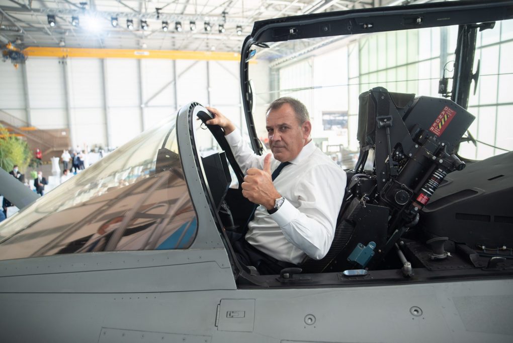 Παρουσία ΥΕΘΑ Νικόλαου Παναγιωτόπουλου στην τελετή παραλαβής του πρώτου μαχητικού αεροσκάφους “Rafale” της Π.Α. στην Ιστρ της Γαλλίας