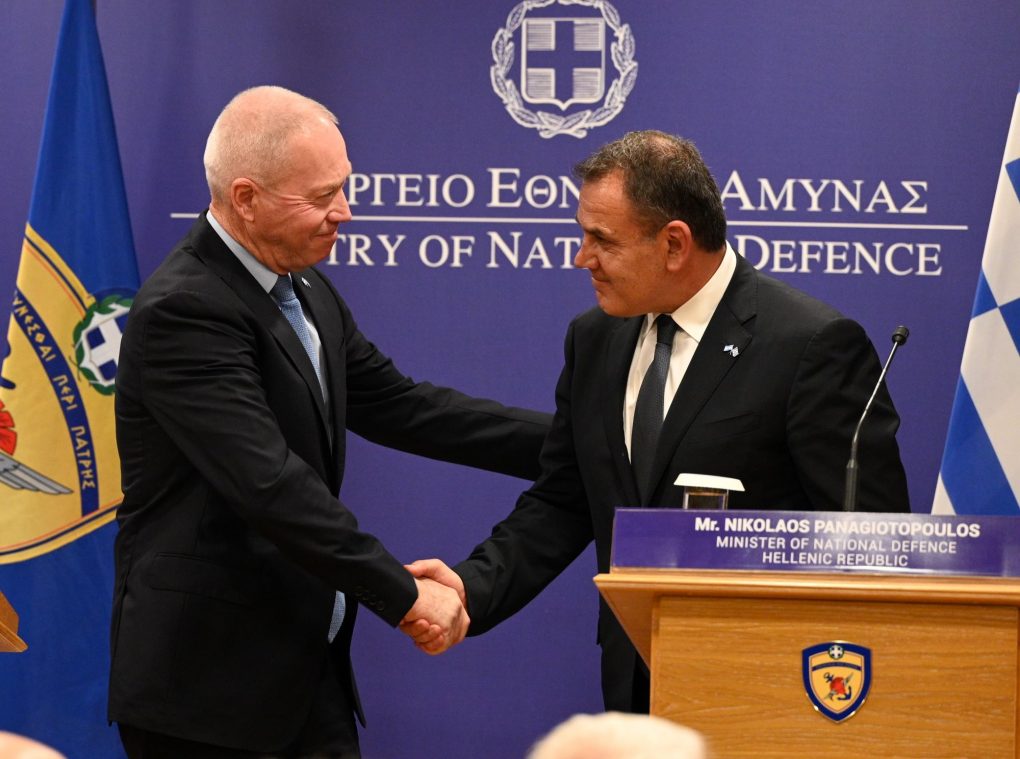 Defence Minister Nikolaos Panagiotopoulos meets with Defence Minister of Israel Yoav Gallant