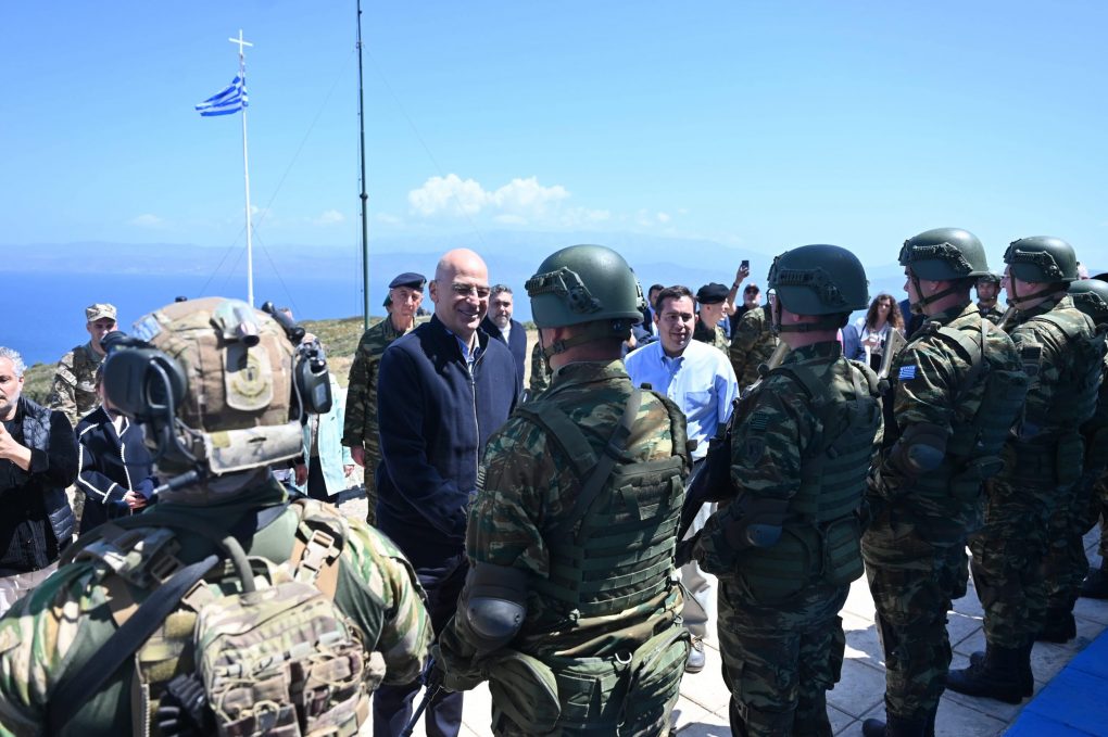 Επίσκεψη Υπουργού Εθνικής Άμυνας Νίκου Δένδια στο Επιτηρητικό Φυλάκιο της Παναγιάς Οινουσσών