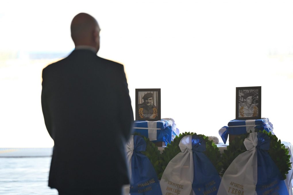 Παρουσία ΥΕΘΑ Ν. Δένδια στην τελετή επαναπατρισμού ταυτοποιηθέντων λειψάνων πεσόντων Οπλιτών από την Κύπρο στην Ελλάδα