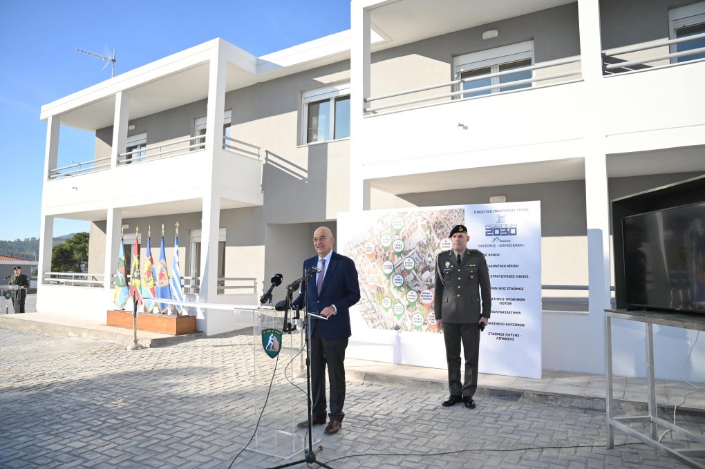 Παρουσία ΥΕΘΑ Νίκου Δένδια στα εγκαίνια και την παράδοση των νέων Στρατιωτικών Οικημάτων στο Στρατόπεδο «Στρατηγού Γεωργίου Καραϊσκάκη», στο Χαϊδάρι