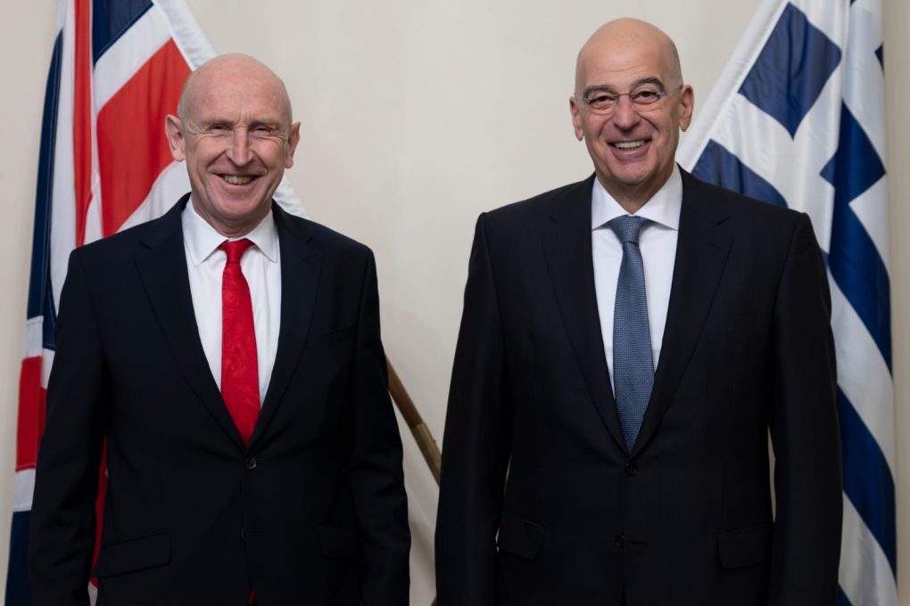 Συνάντηση ΥΕΘΑ Ν. Δένδια με τον Υπουργό Άμυνας του Ηνωμένου Βασιλείου John Healey, στο Λονδίνο