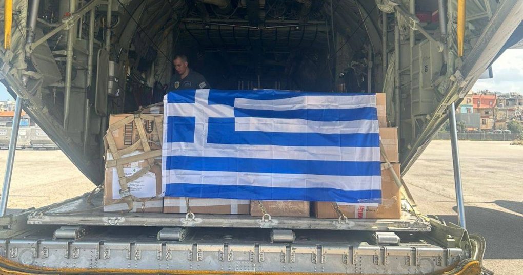 Αποστολή ανθρωπιστικής βοήθειας στον Λίβανο με μεταγωγικό αεροσκάφος της ΠΑ και με τη συμμετοχή προσωπικού της ΔΕΠ