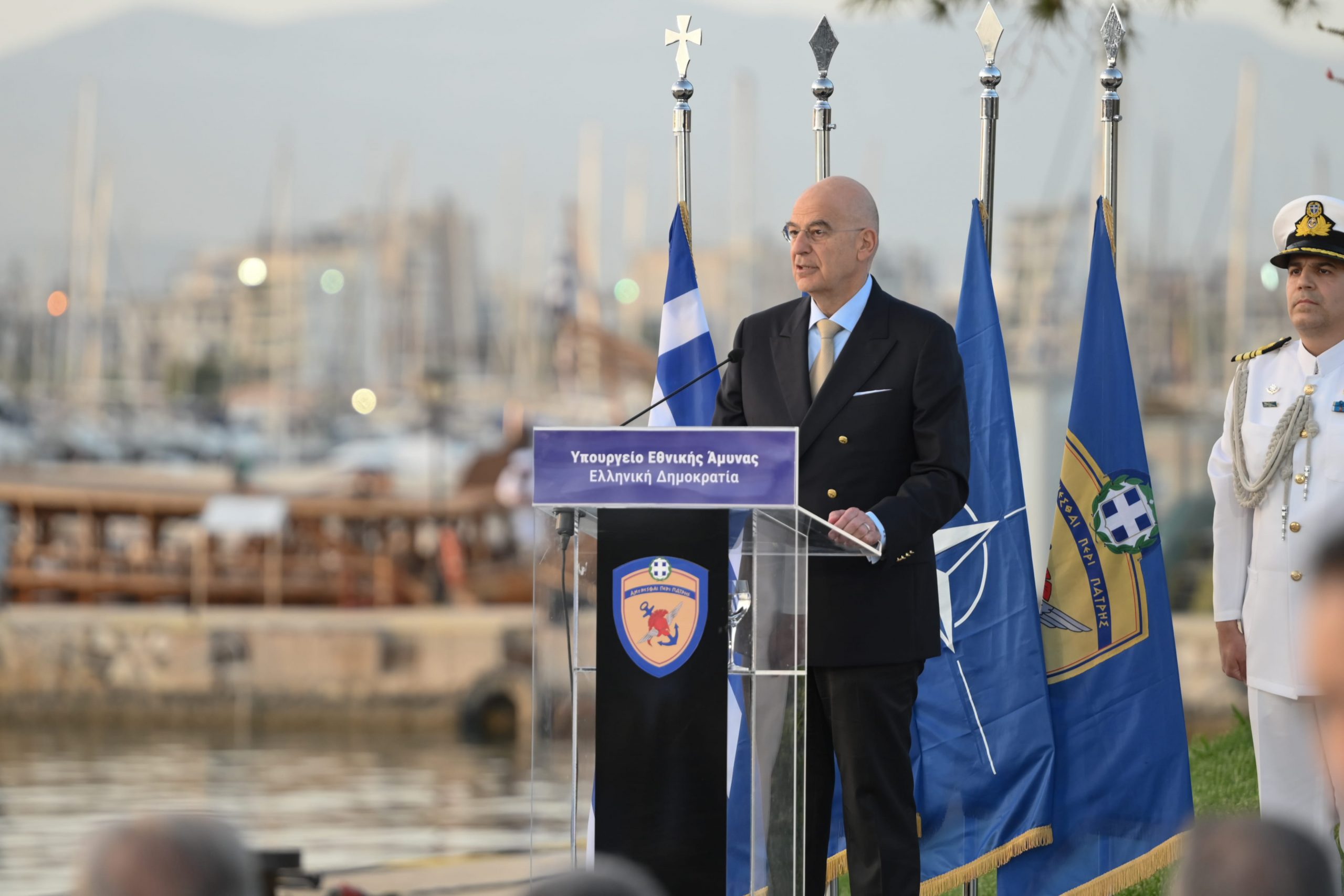 Παρουσία Υπουργού Εθνικής Άμυνας Ν. Δένδια στην τελετή παράδοσης του Υ/Β «ΠΡΩΤΕΥΣ S-113» ως Μουσείου, στο Πάρκο Ναυτικής Παράδοσης